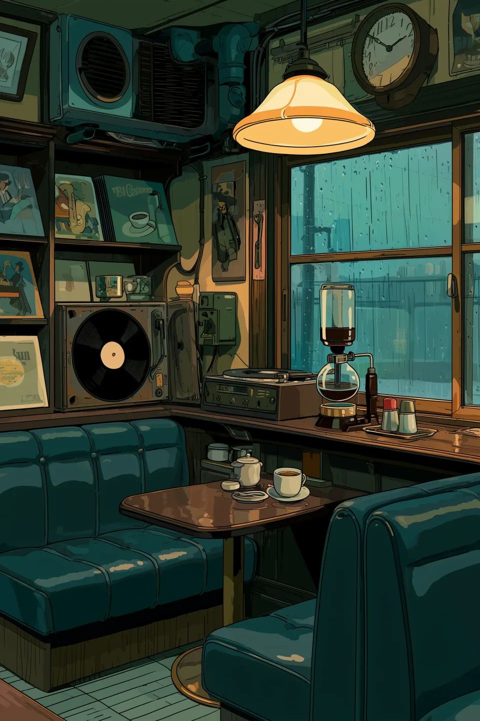 A record turning in a Kyoto jazz cafe.